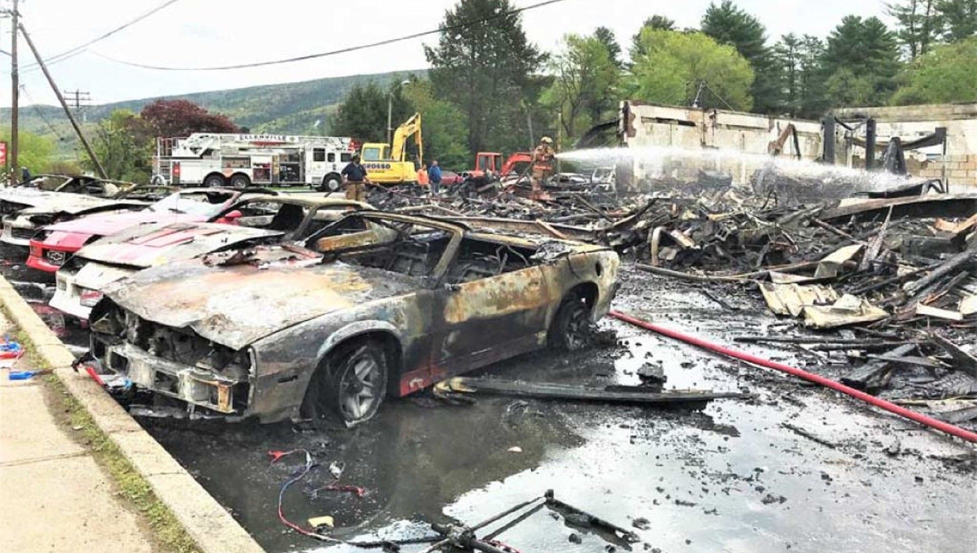 Dozens of Vintage Chevrolet Corvettes and Camaros Destroyed by Fire in HBO Filming Set