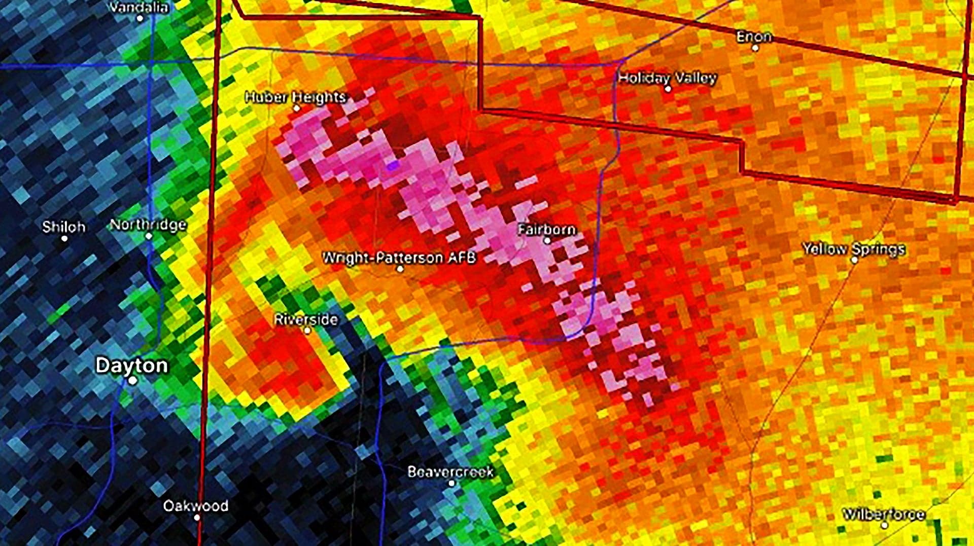 A Tornado Touched Down On Or Very Near Wright Patterson Air Force Base In Ohio (Updated)