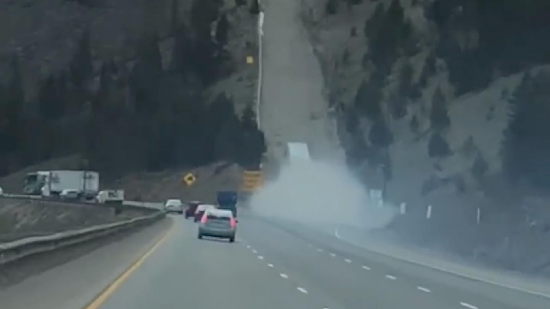Watch a Semi Truck With Damaged Brakes Use an Emergency Runaway Ramp