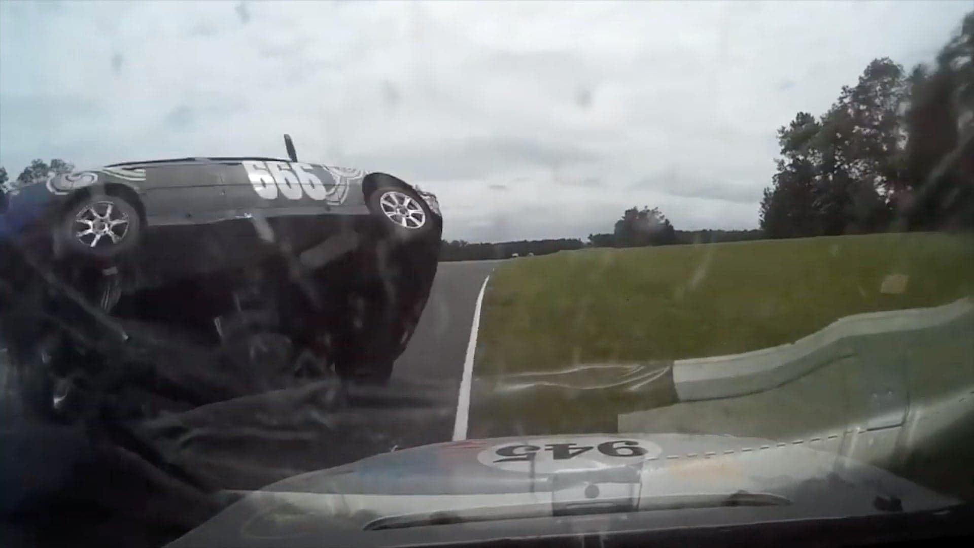 Watch a BMW Flip Through the Air After Blowing Three-Wide Pass at 24 Hours of Lemons