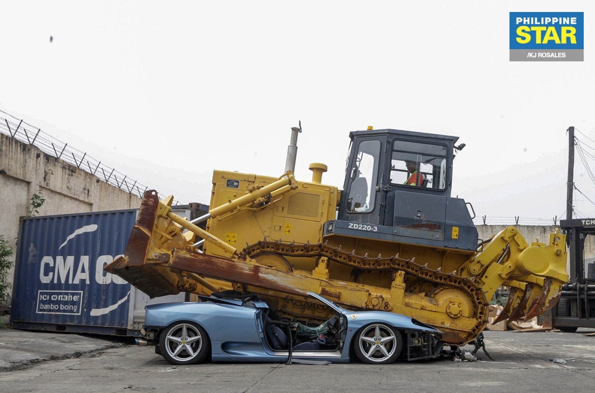 Watch a Ferrari 360 Get Crushed by Philippine Government in Ruthless Tax Evasion Sting