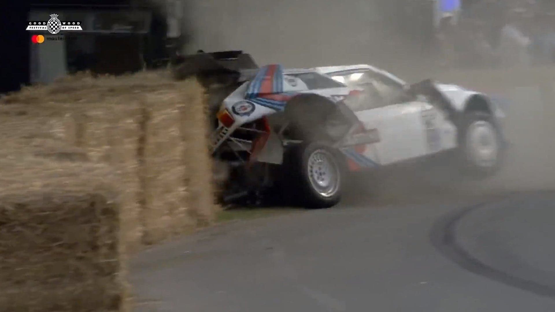 Historic Lancia Delta S4 Group B Rally Car Crashed to Bits at Goodwood Festival of Speed