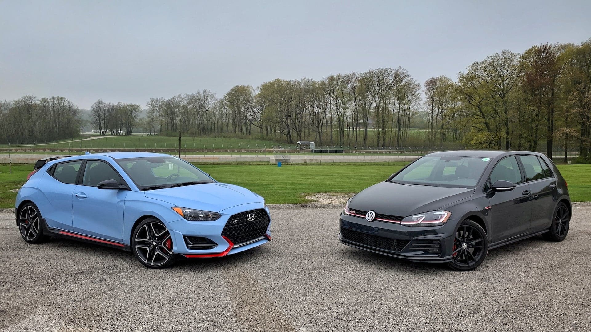 2019 Hyundai Veloster N vs. 2019 VW Golf GTI Comparison Review: Two Hot Hatches Blitz the Track