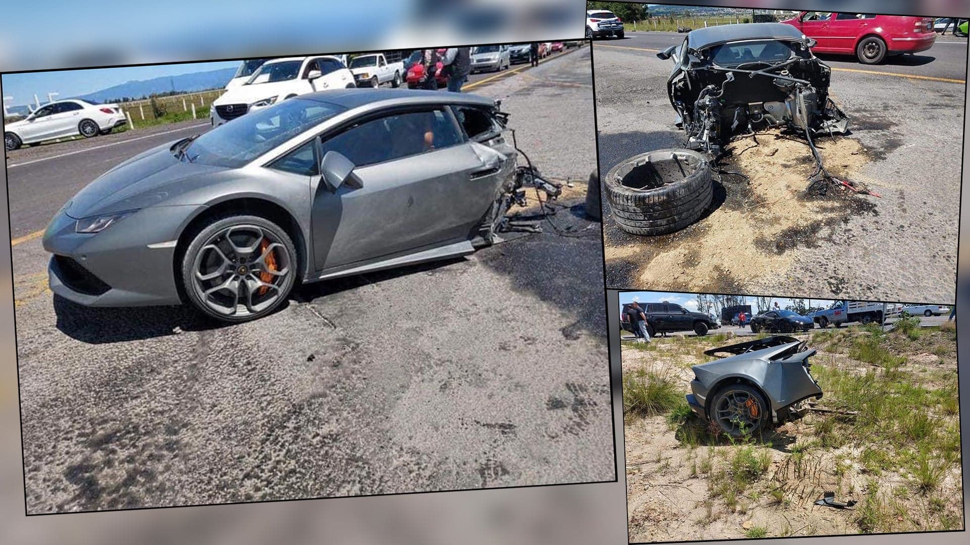 Lamborghini Huracan Torn in Two After Jeep T-Bones It on Mexican Highway