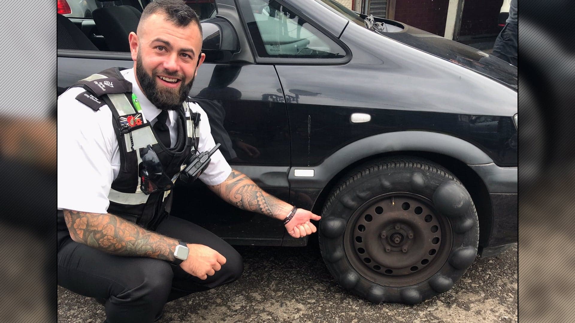 PSA: This Crazy Bubbled Tire Spotted By Police Is Massively Unsafe