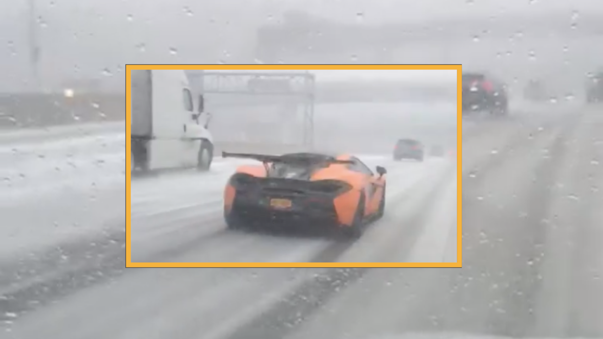 Watch an Overwhelmed McLaren Driver Try Not to Crash on a Snowy Highway
