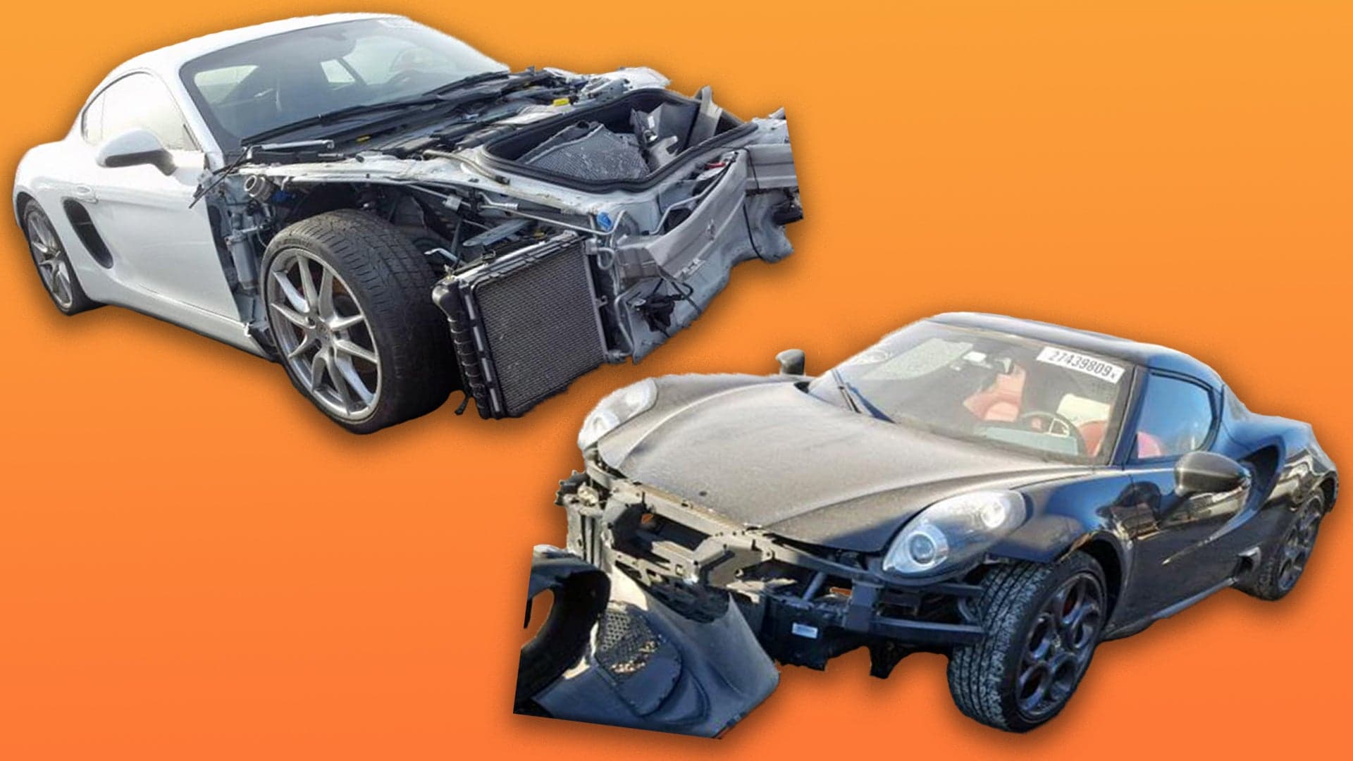 Porsche Cayman S vs. Alfa Romeo 4C: Which Mid-Engine Wreck Would You Salvage?