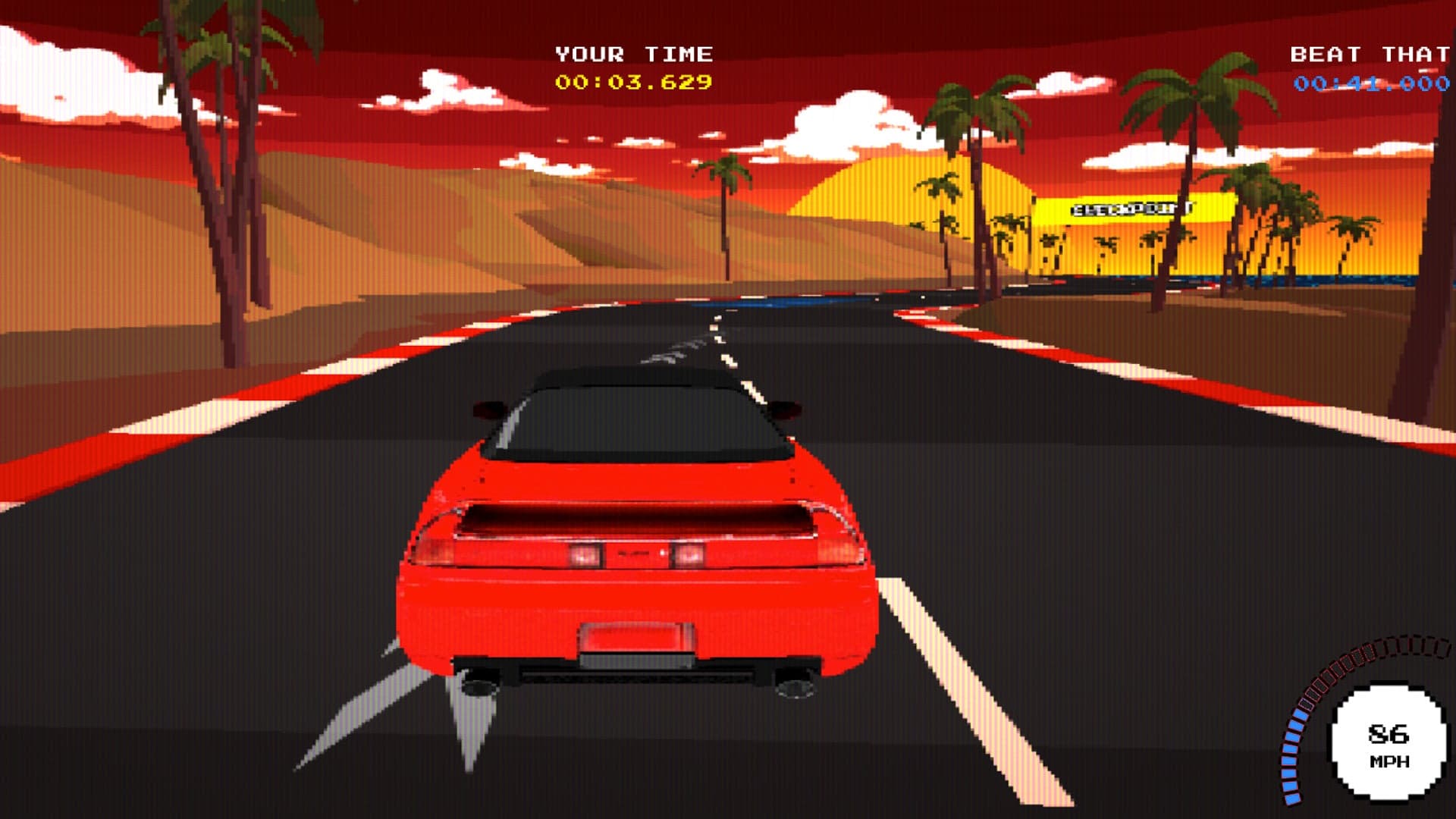 8-Bit and Glossy Acuras Race Against Each Other In Beat That Racing Game