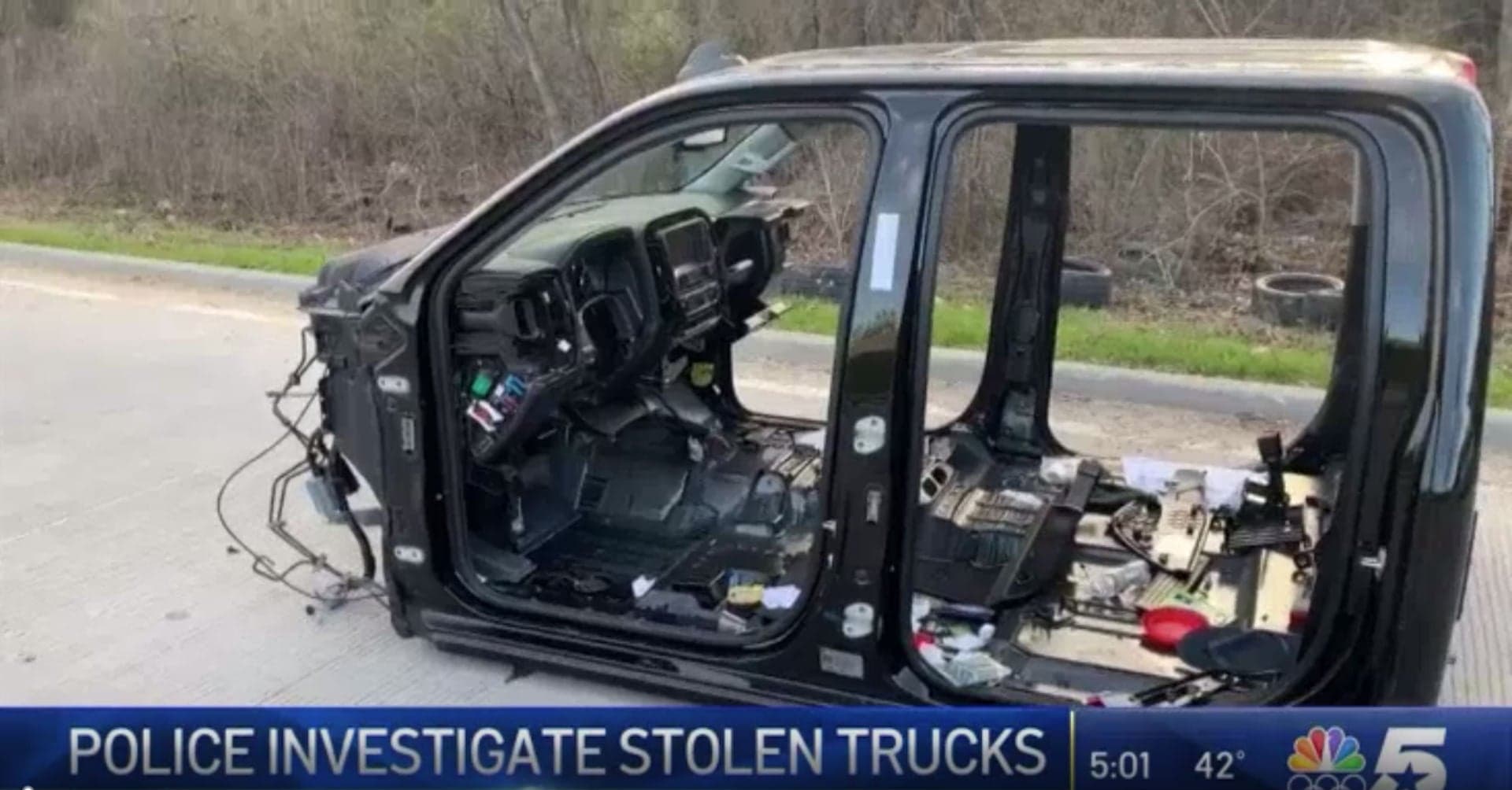 This Is What’s Left of a Stolen 2018 Chevy Silverado Found on a Texas Highway