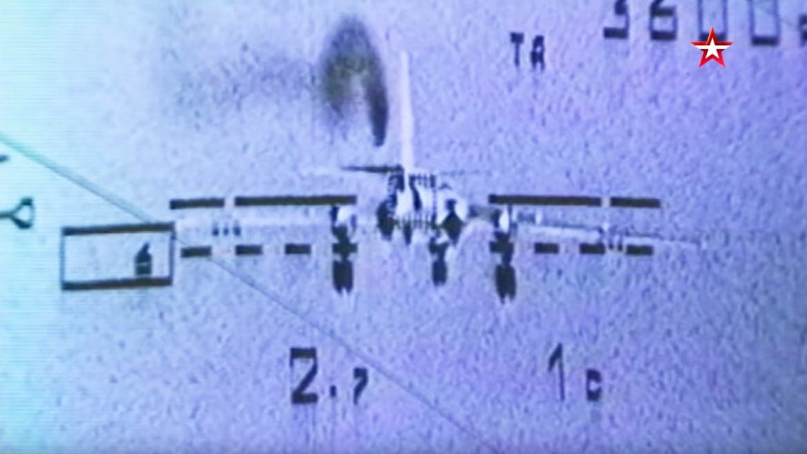 Watch A Su-25 Attack Jet Blast A Tu-16 Bomber Out Of The Sky With An Anti-Tank Missile