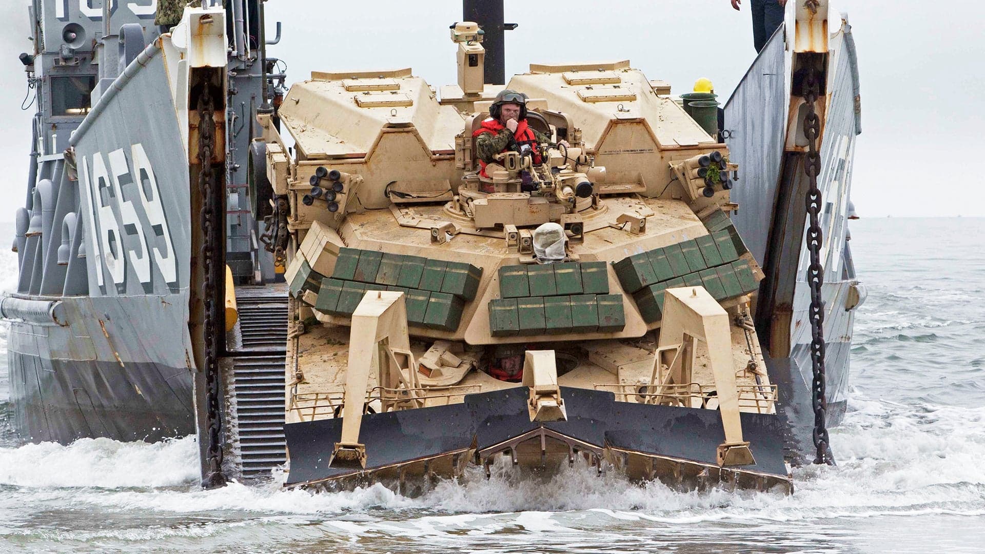 The Marines’ Most Wicked Looking Armored Vehicle Looks Even Scarier Making A Beach Landing