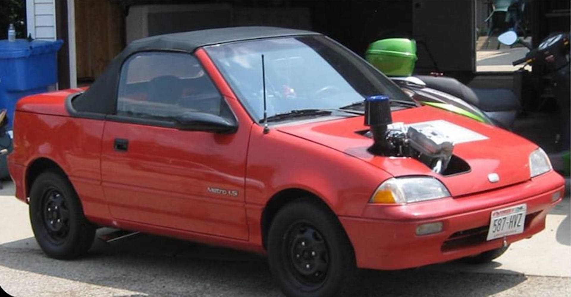Harley-Davidson-Swapped Geo Metro Convertible Will Make You Happy Again for $3,500
