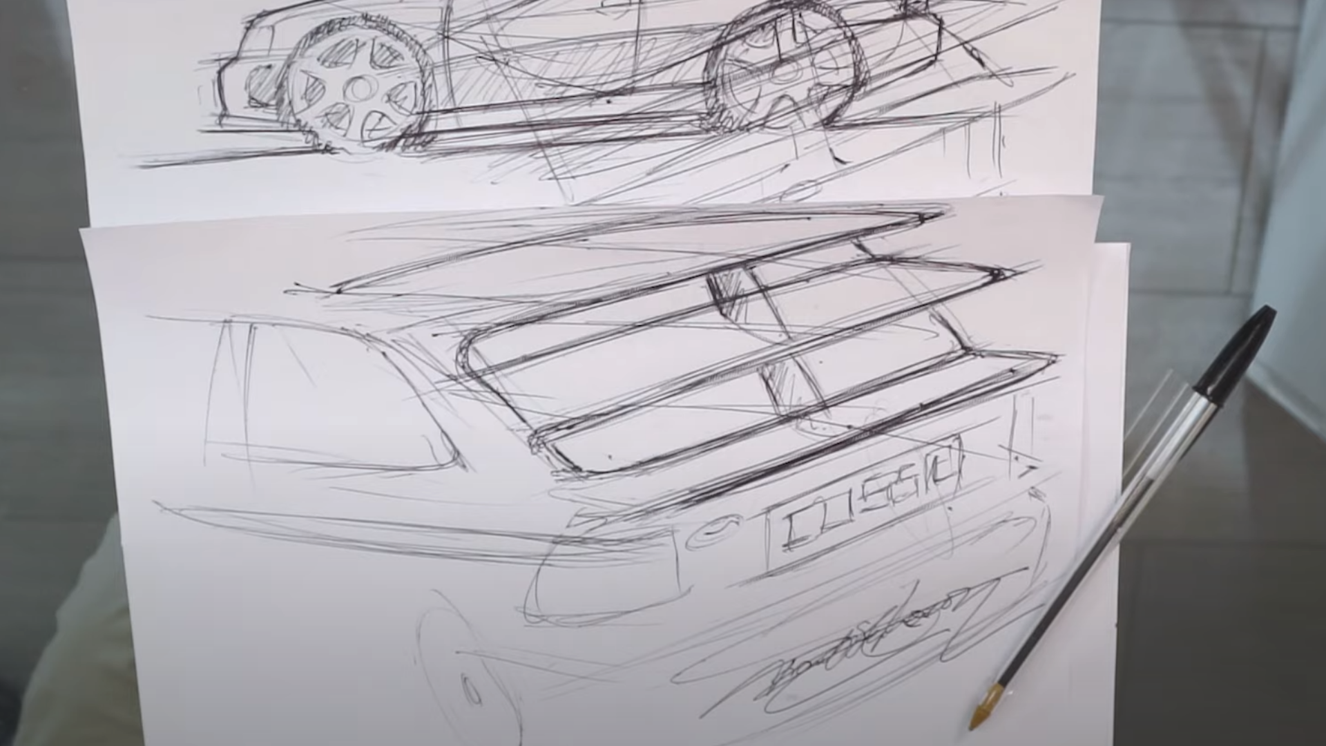 Watch the Ford Escort Cosworth’s Designer Draw the Car’s Original, Even Crazier Rear Spoiler