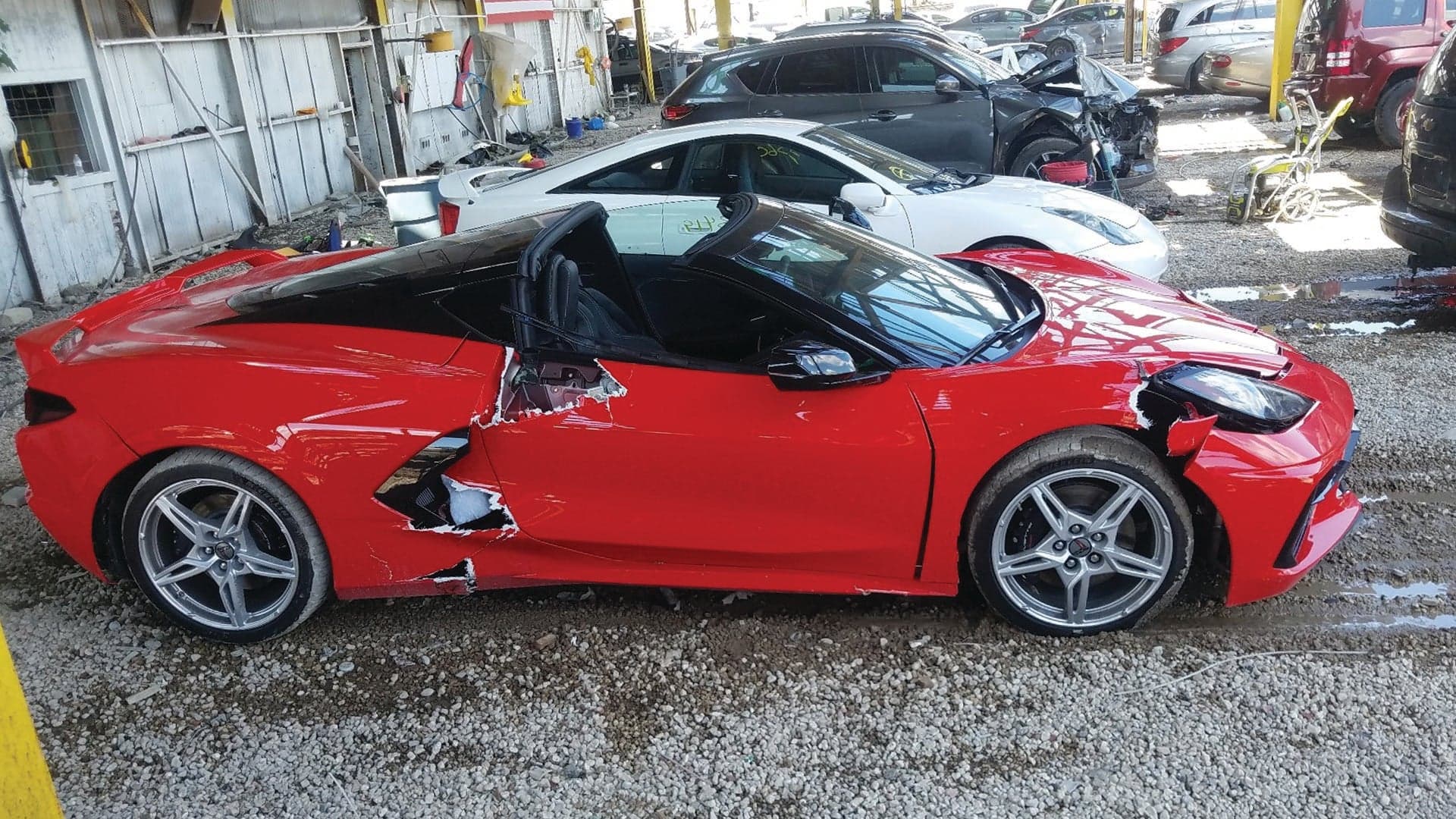 Want a Cheap C8 Corvette? Buy the One That Fell Off a Dealer’s Lift