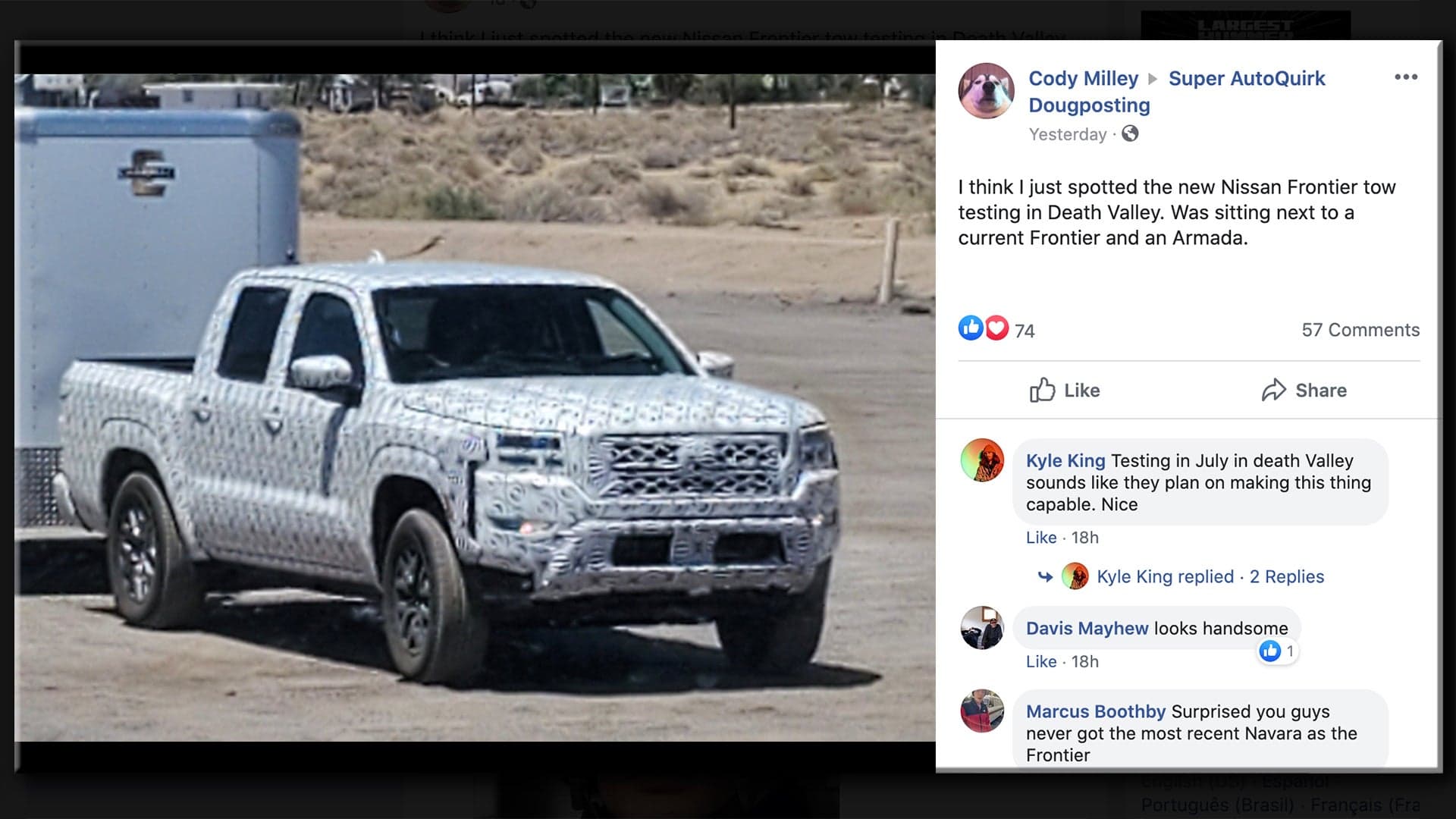 We’re 99 Percent Sure This Is the Next-Gen Nissan Frontier Testing in Death Valley