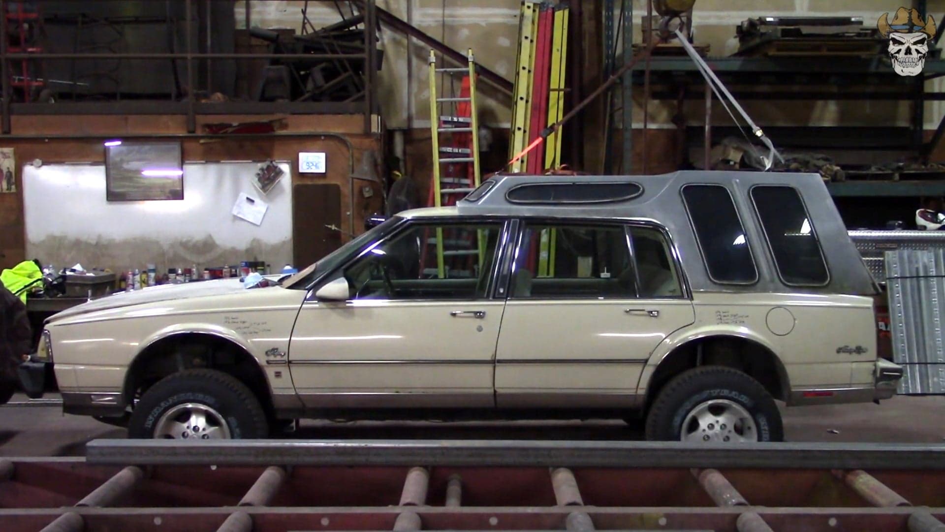 This Lifted 1980s Oldsmobile Sedan With a Camper Shell Totally Works