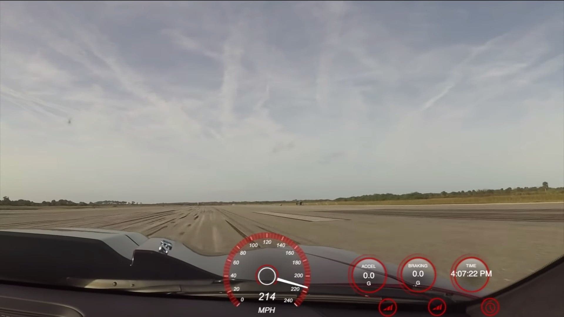 Watch a Stock Chevy Corvette ZR1 Do 214 MPH on Florida’s Space Shuttle Strip