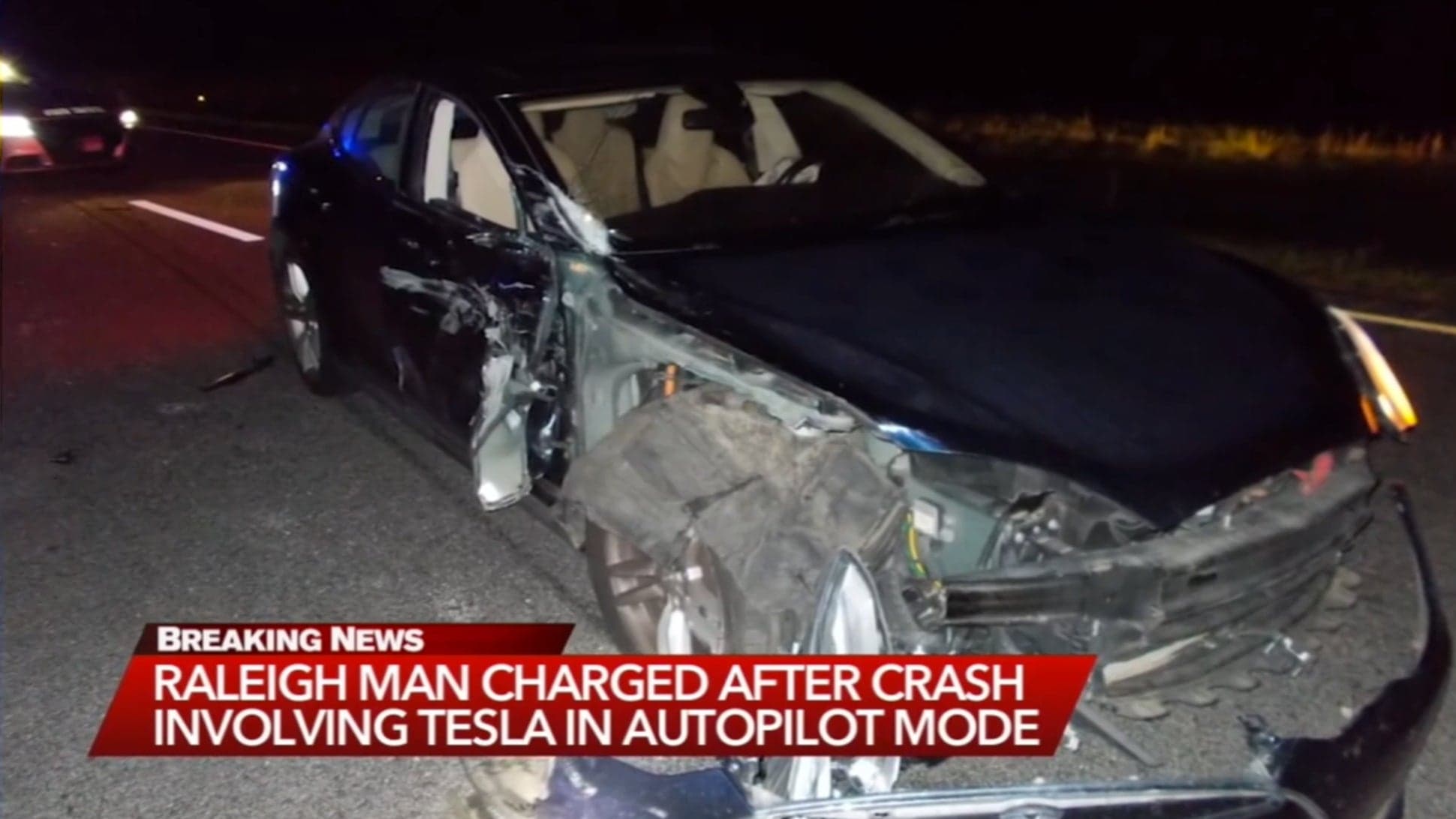Tesla Driver Watching Movie on Autopilot Crashes Into Cop Cars: Police