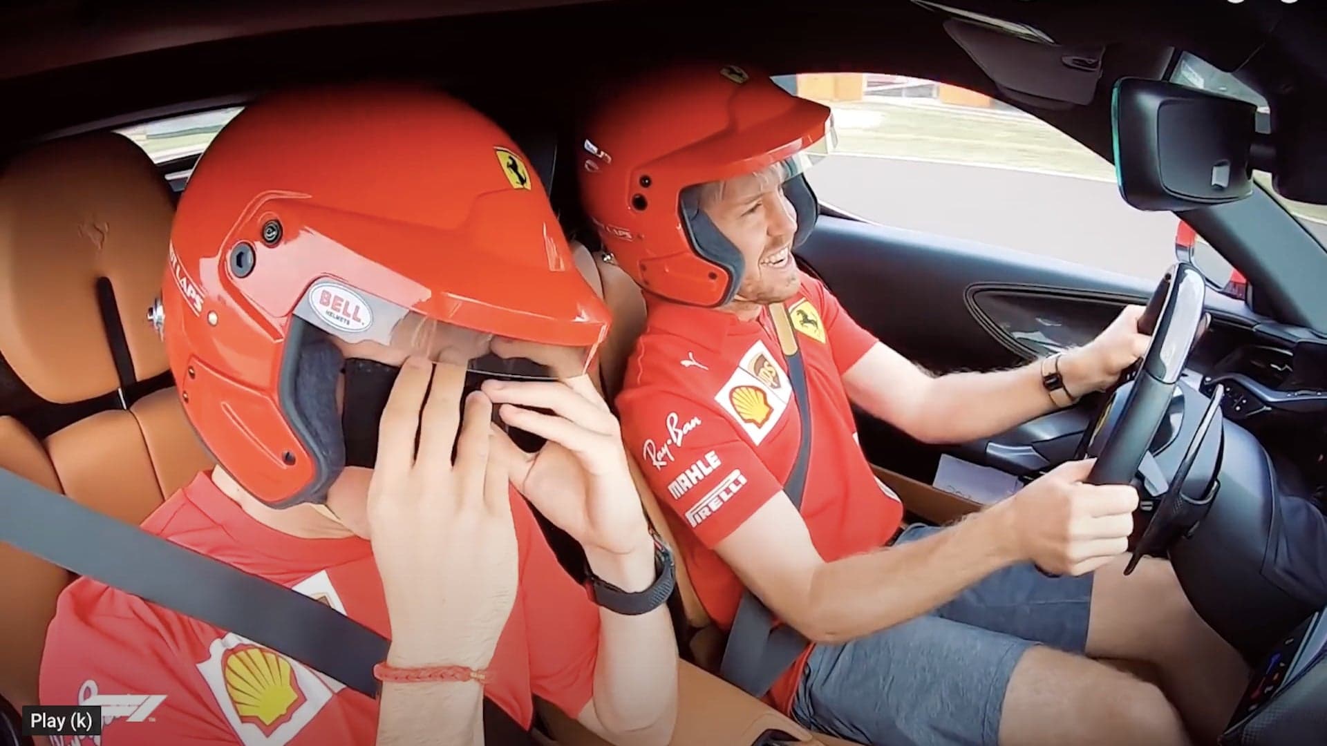 Watch Ferrari F1 Drivers Vettel and Leclerc Make Each Other Sick in an SF90 Stradale