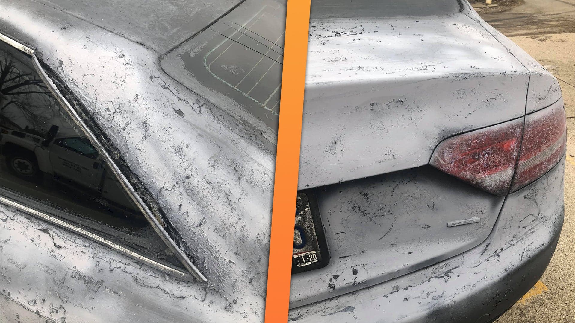 Behold the Disastrous Result of Using Paint Stripper on a Plasti Dipped Car