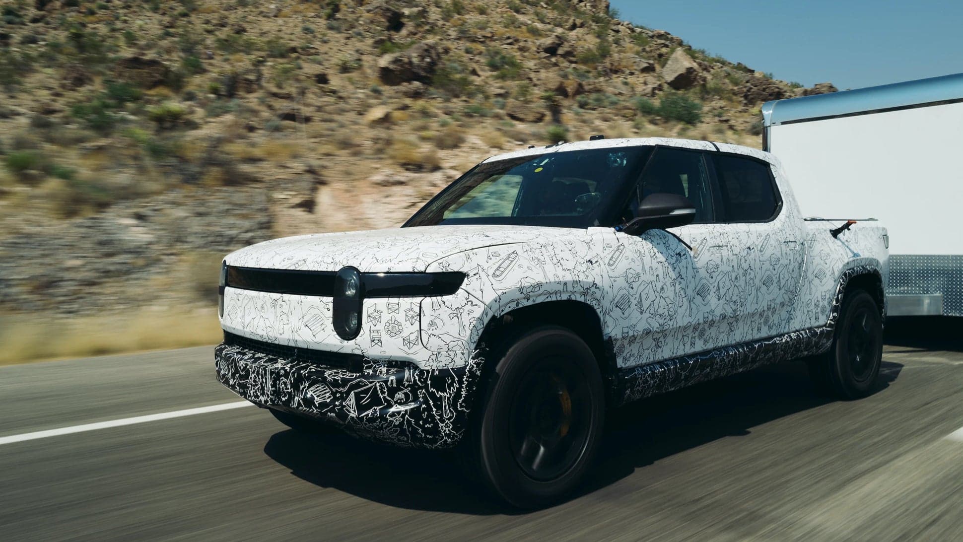 Watch Rivian Prove the Electric R1T Pickup’s 11,000-LB Towing Capacity in the Hottest Place in America