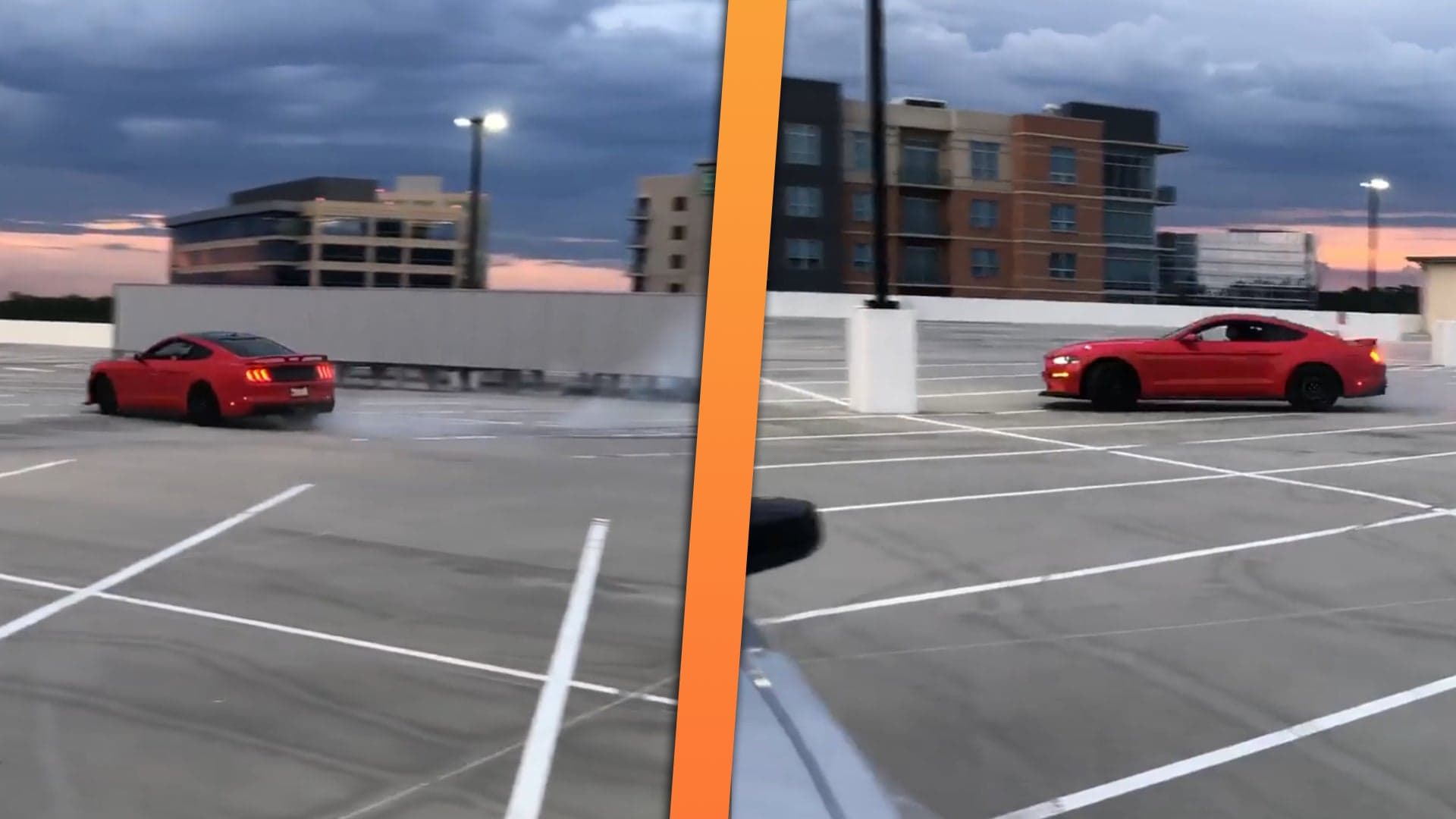 Ford Mustang Driver Doing Donuts in an Empty Parking Lot Ends Exactly How You’d Expect