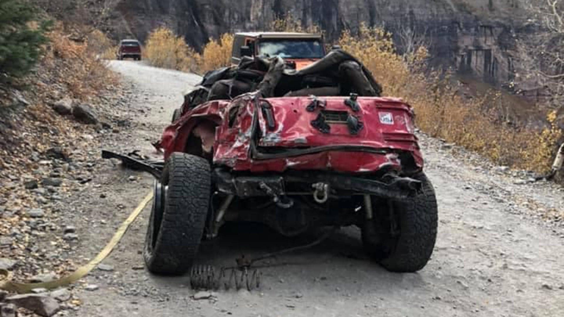 This Jeep Wrangler Is Completely Unrecognizable After Falling Off Colorado’s Black Bear Pass (Update)