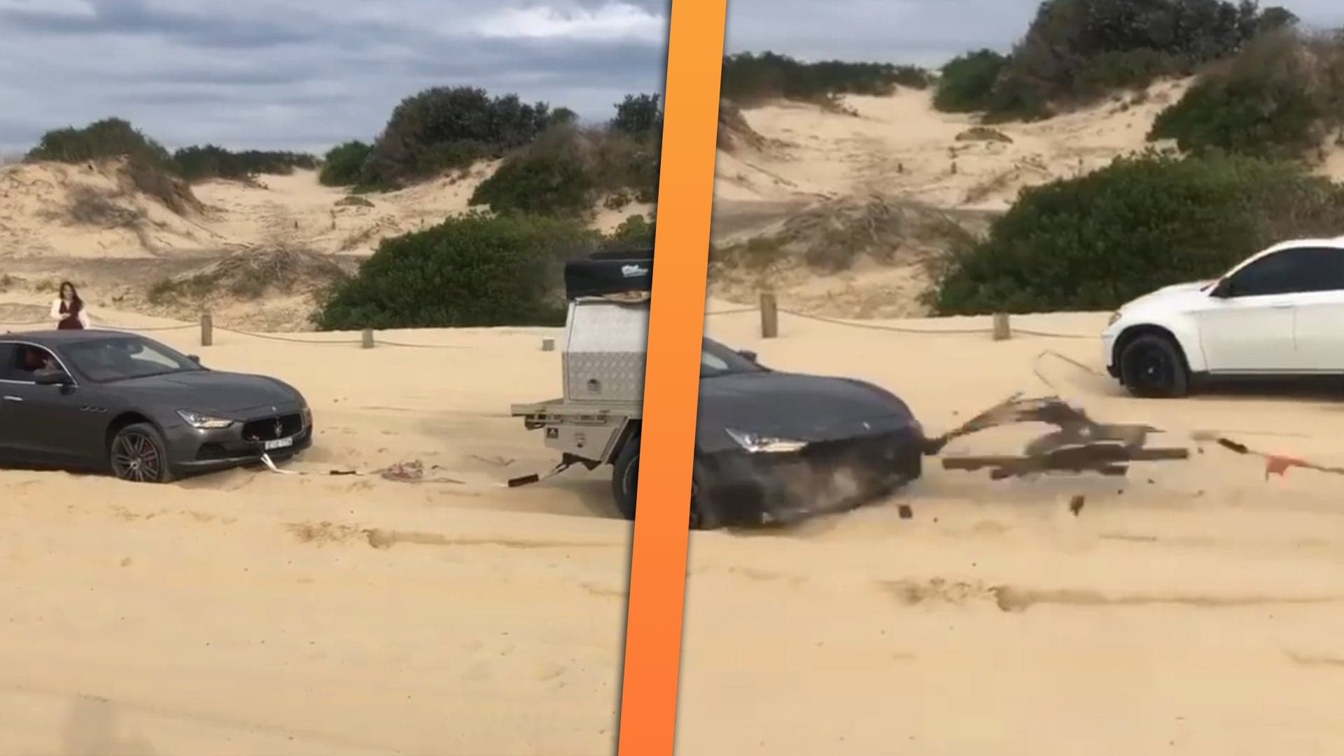 Watch Everything You’re Not Supposed to Do When Pulling a Stuck Car Backfire Spectacularly