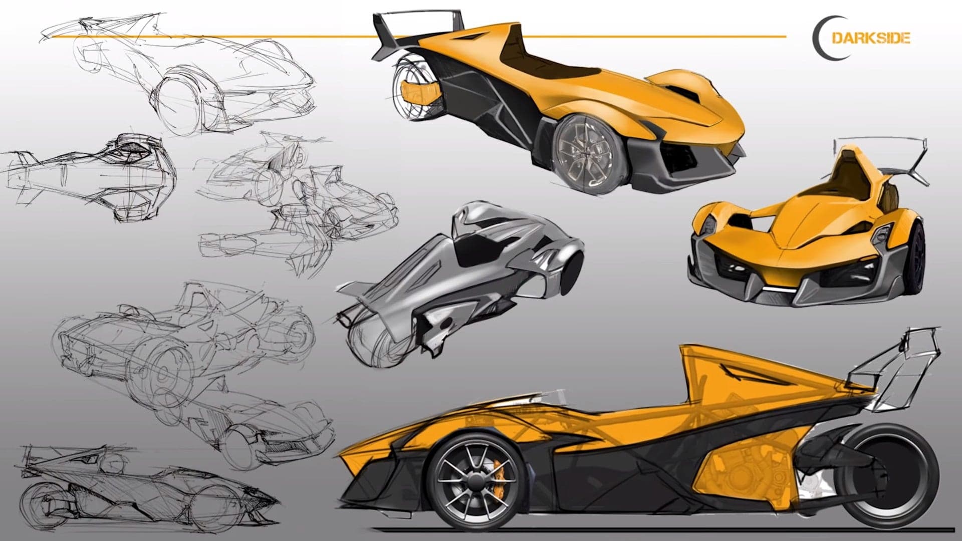 These Are the Design Finalists for the Turbo Hayabusa-Engined Darkside Three-Wheeler