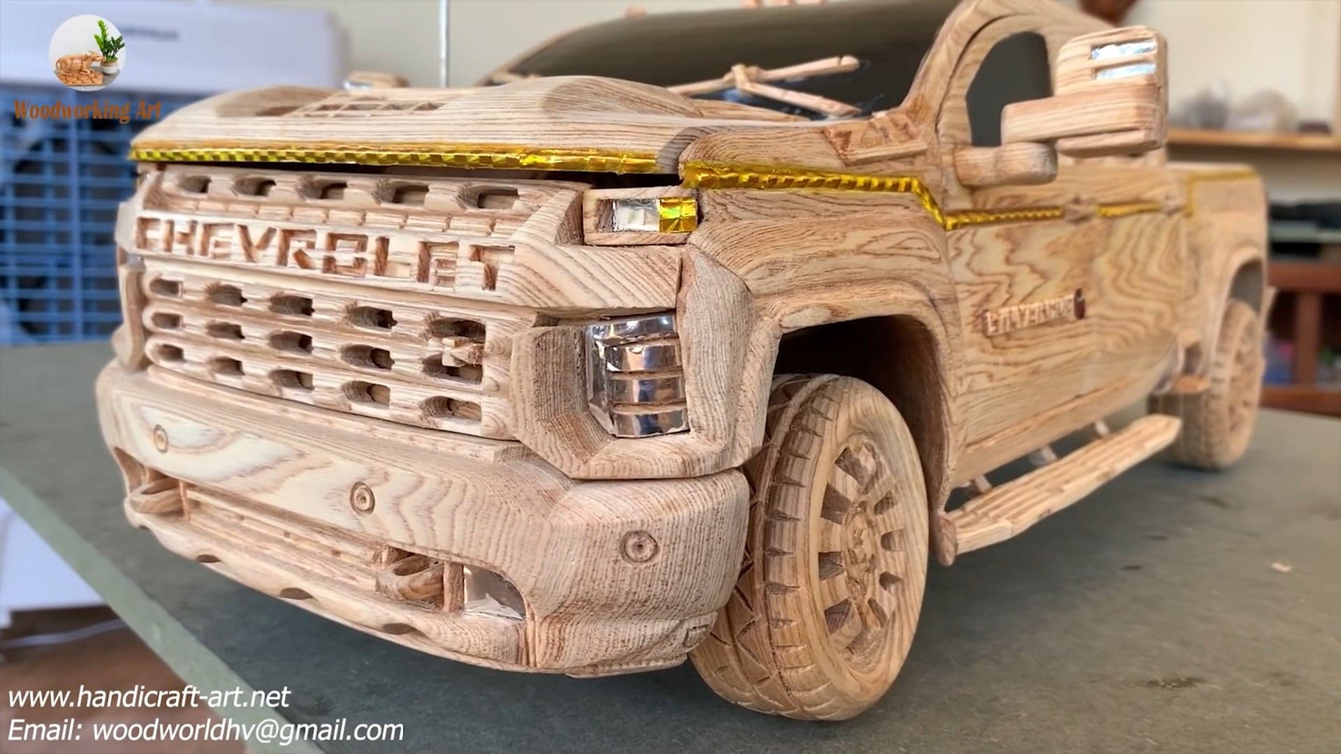 Carving a Chevy Silverado Out of Wood Is Hard. Making It Functional Is Even Harder