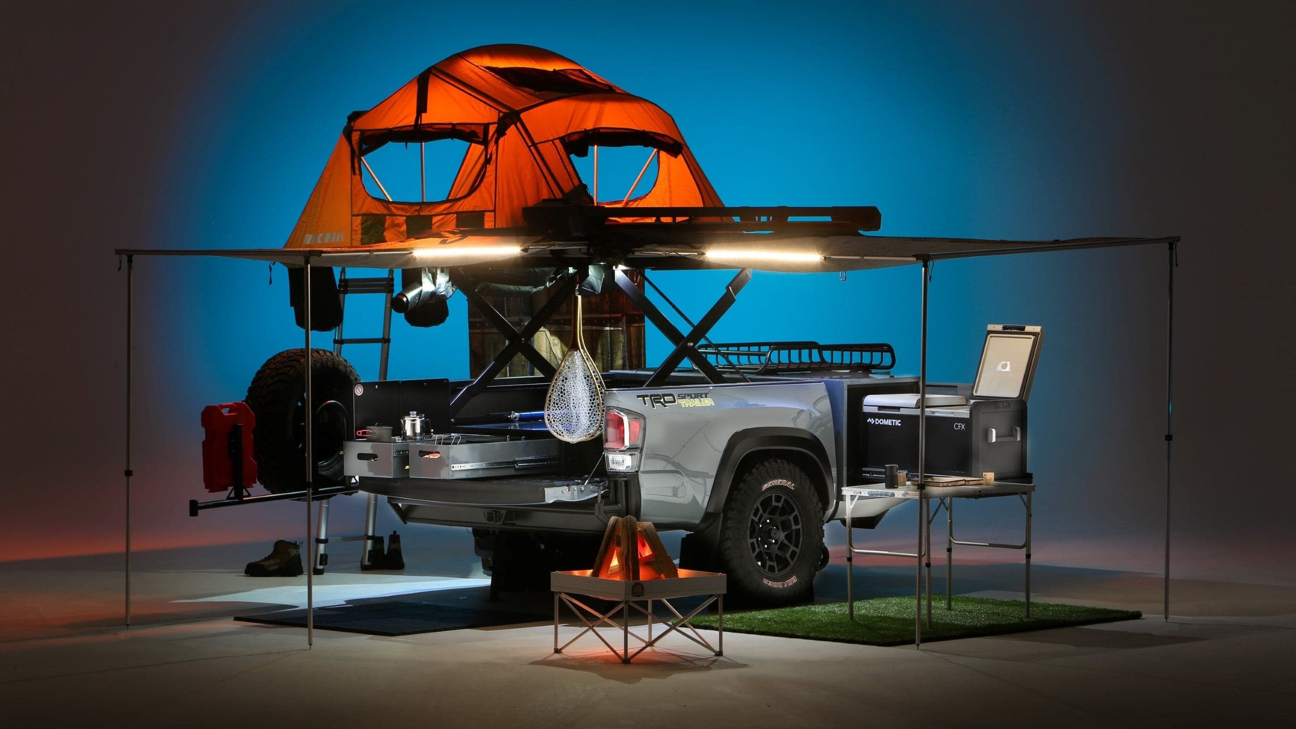 Toyota Turned a Tacoma Pickup Bed Into an Overlanding Trailer for SEMA