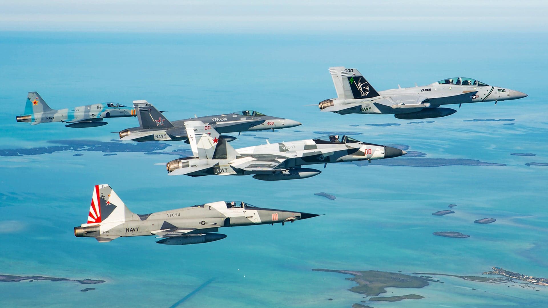 Check Out This Rare Formation Of Navy Reserve Fighters Over Gorgeous Key West