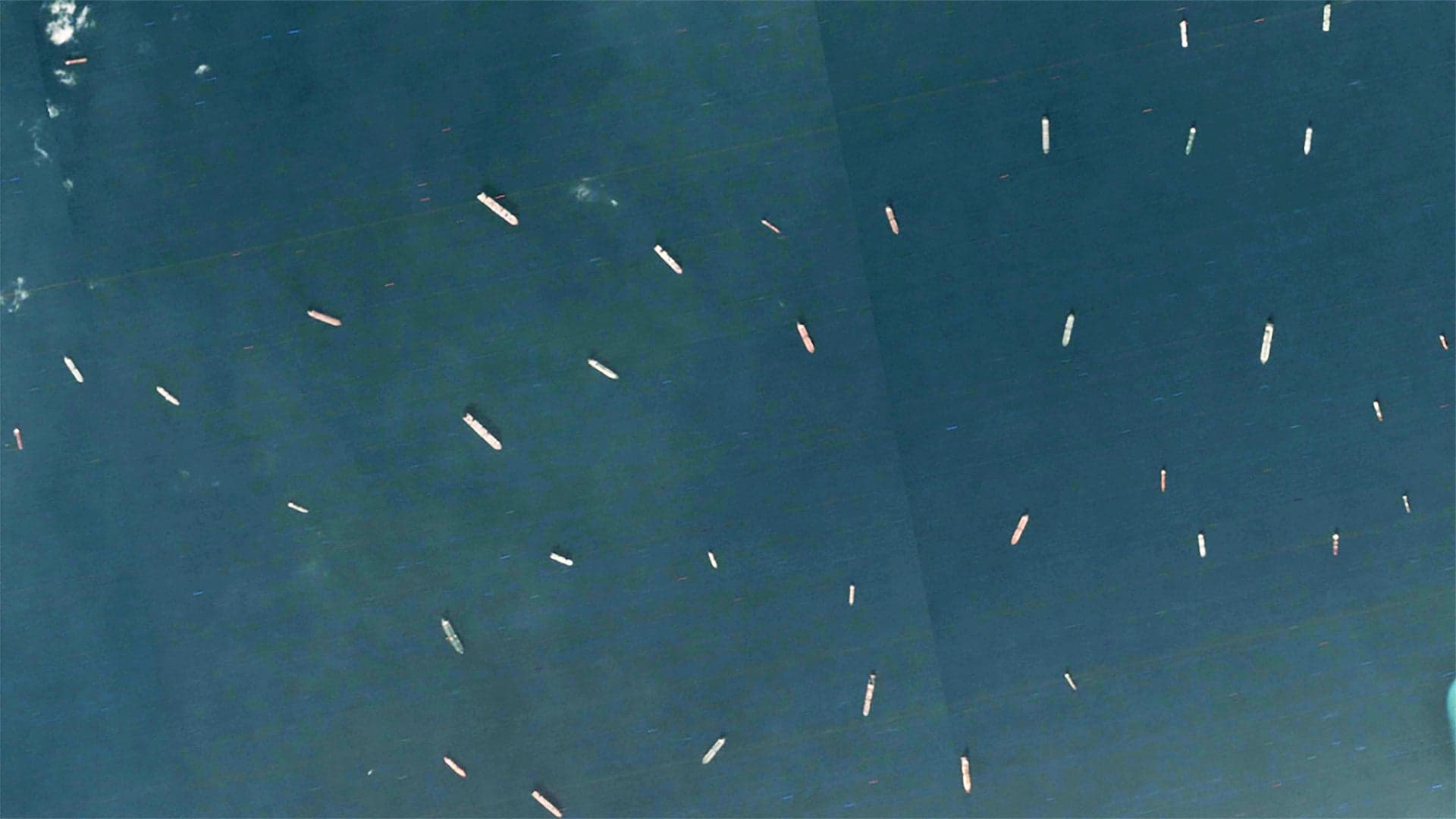 Titanic Traffic Jam of Cargo Ships Growing Around Blocked Suez Canal Can Be Seen From Space