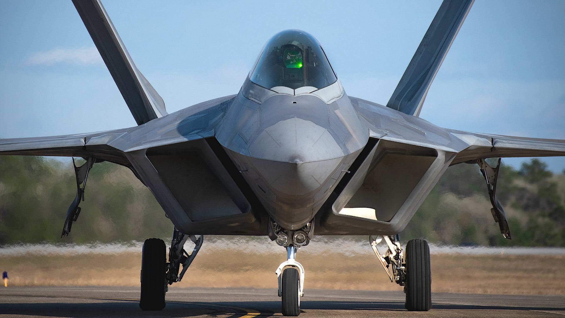 F-22 Stealth Fighter Ends Up Nose Down On The Runway At Eglin Air Force Base In Florida