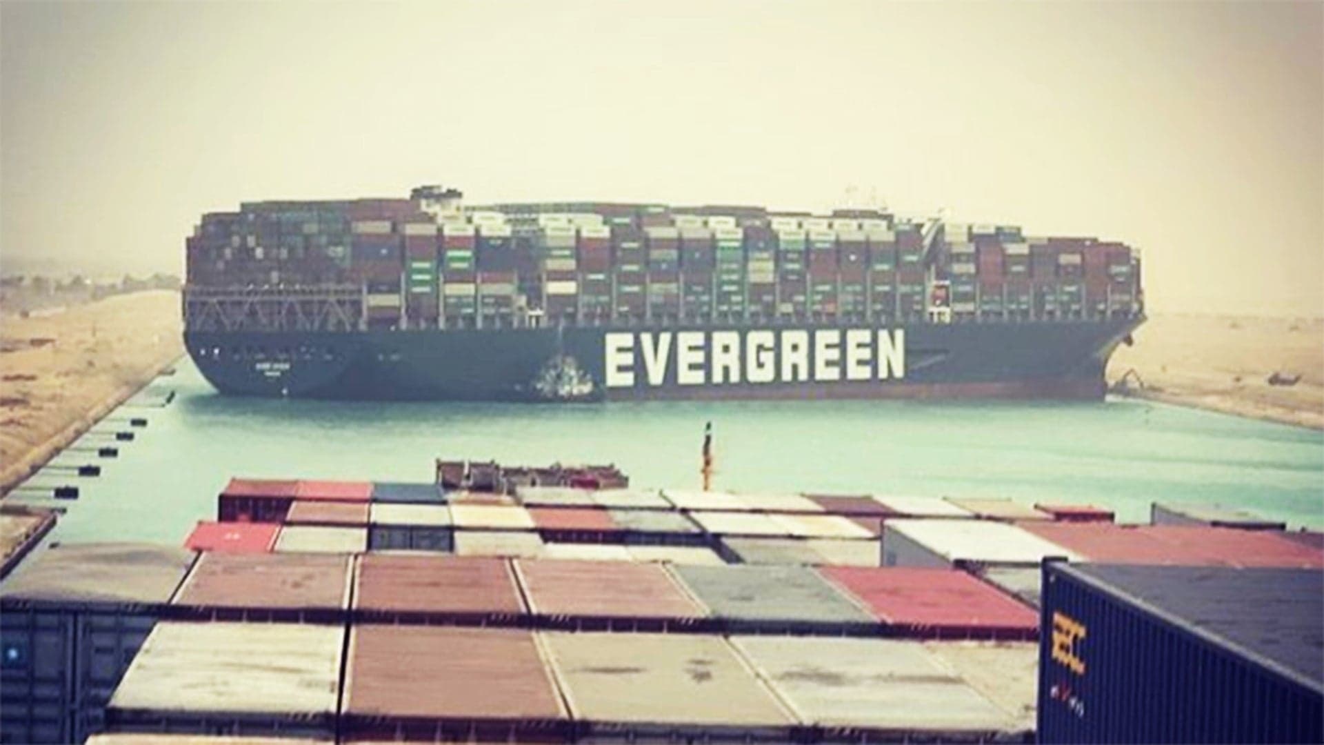 Suez Canal Totally Blocked After One Of the World’s Largest Container Ships Runs Aground