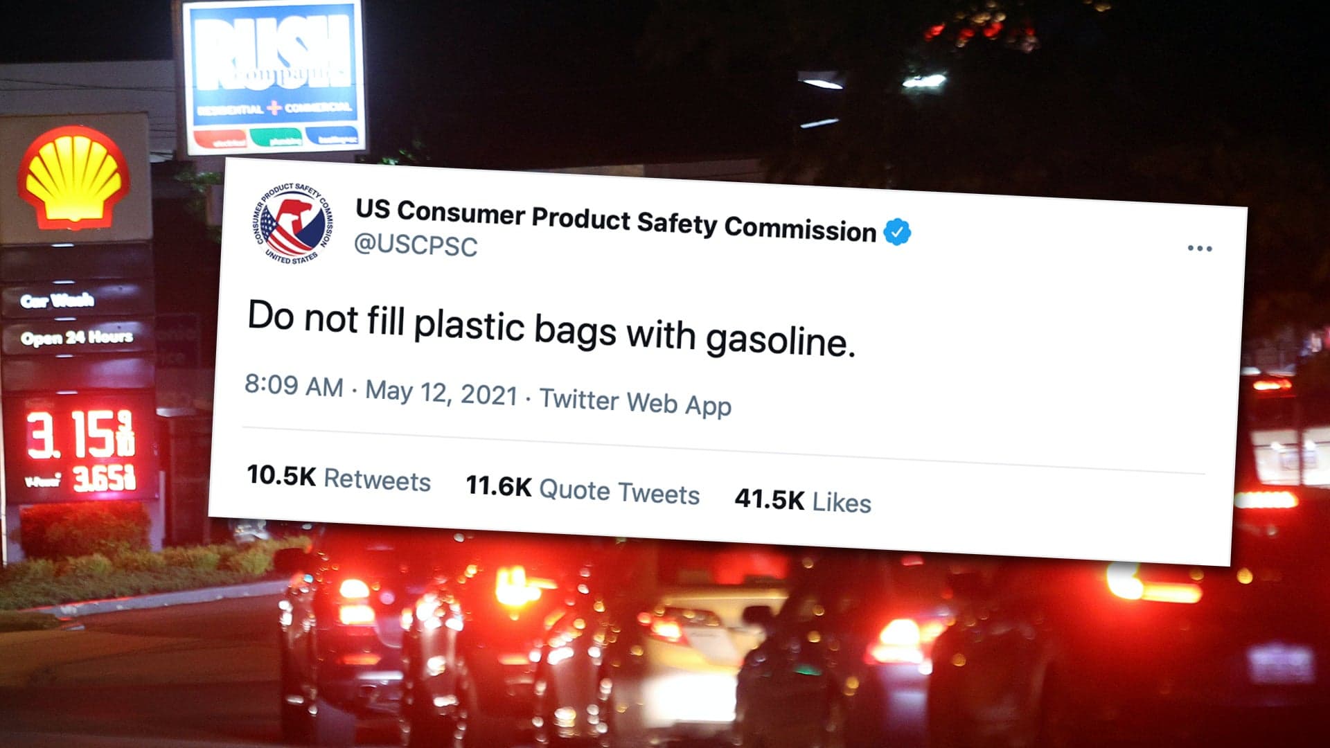 US Government Urges Public to Stop Hoarding Gas in Plastic Bags