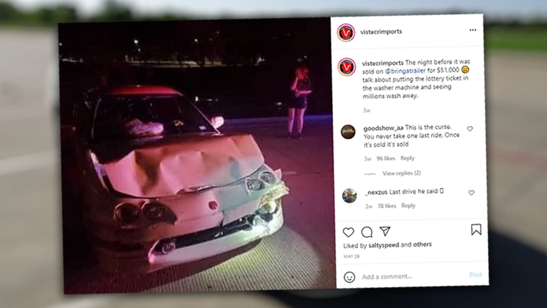 Man Sells His Acura Integra Type R for $50K, Wrecks It on One Last Drive