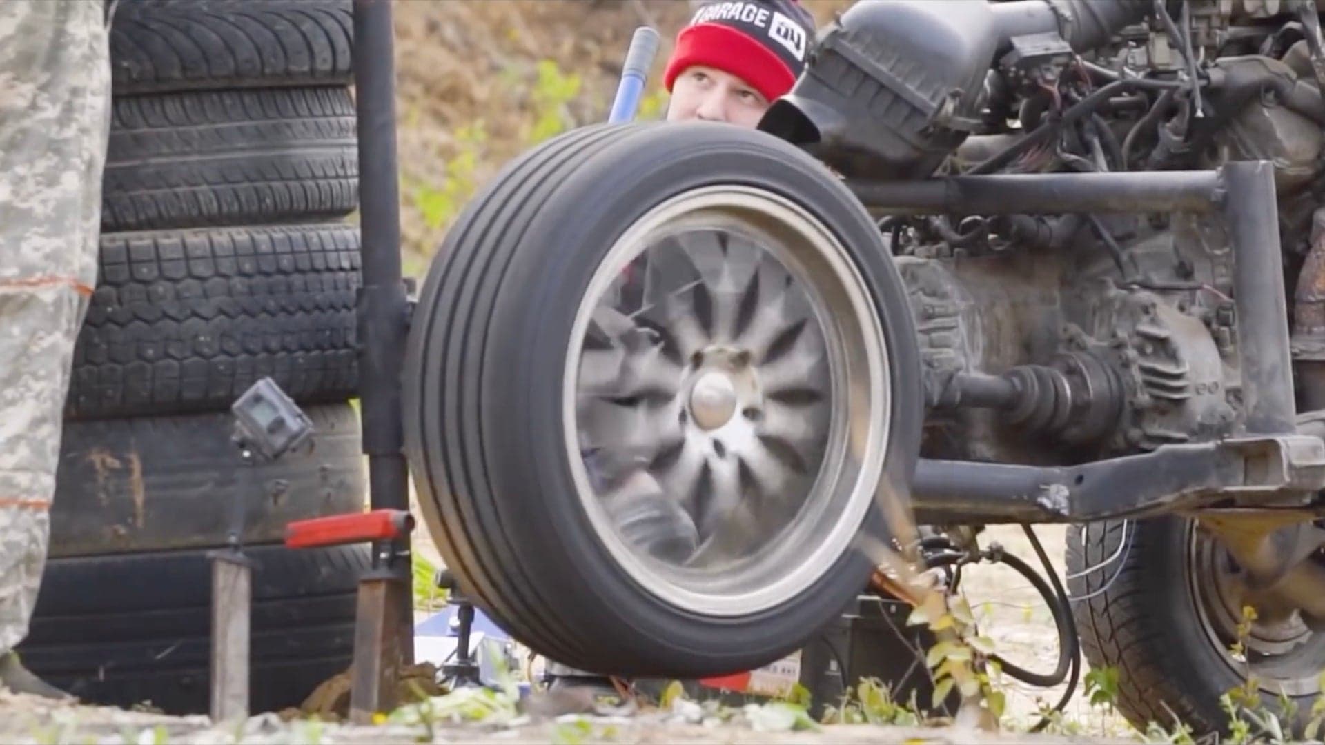 Here’s What Happens When You Spin a Tire Faster Than the Speed of Sound