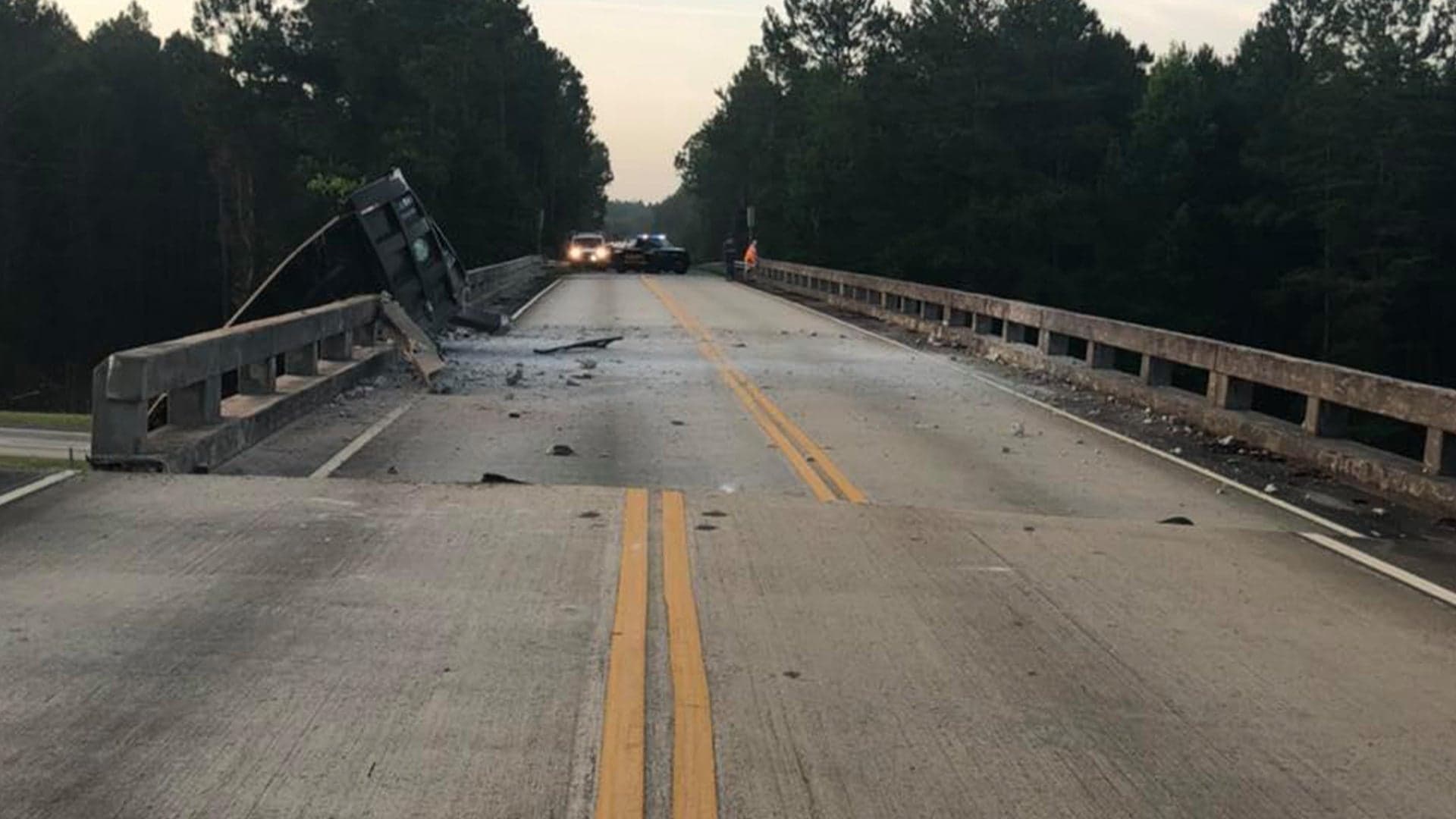 Bridge Over I-16 Shunted Six Feet After Dump Truck Crash
