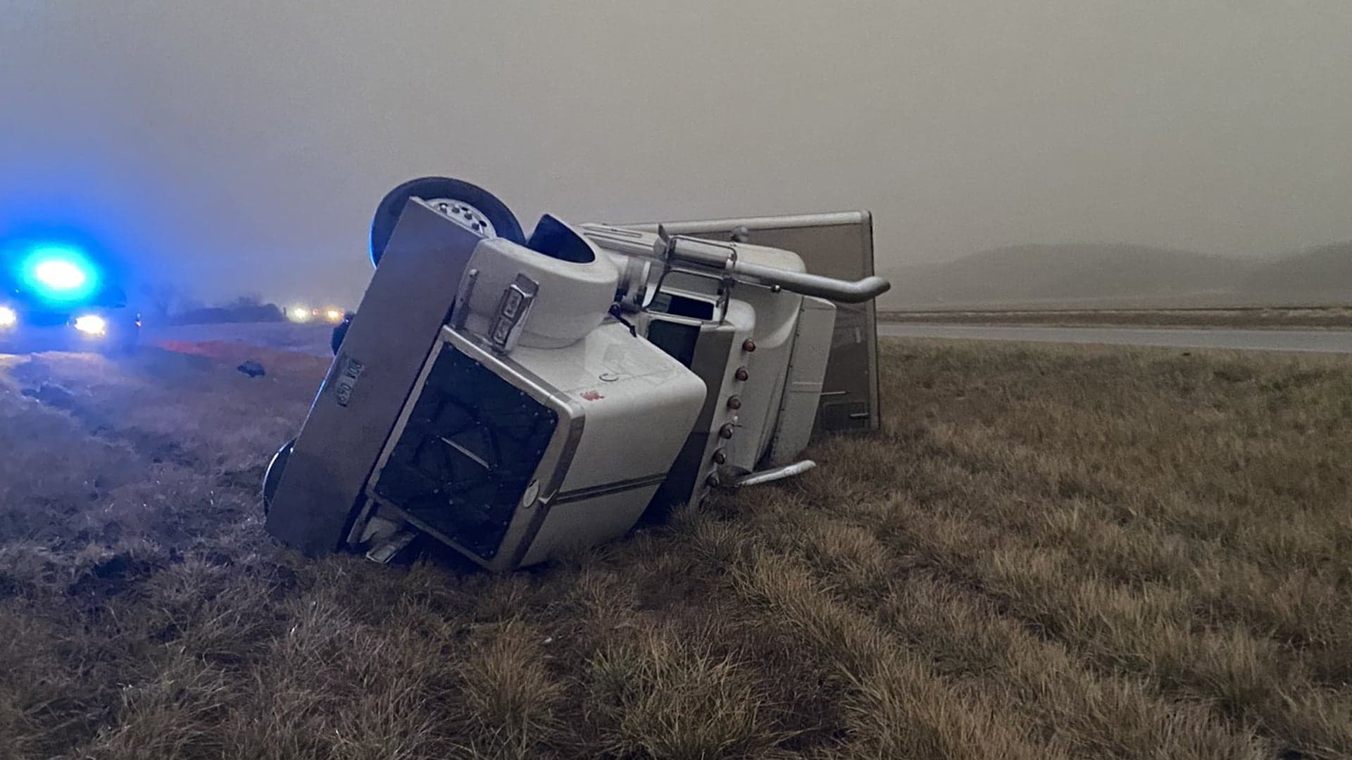 Semi-Trucks Toppled Across Midwest by Rare Hurricane Force Winds