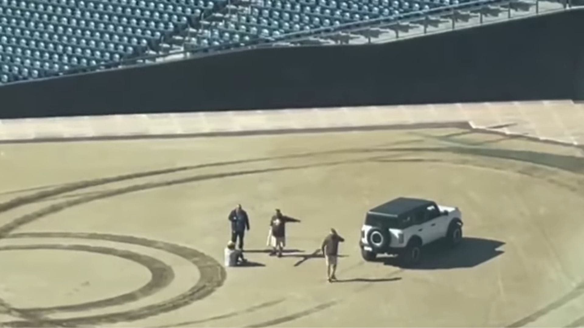 Ford Bronco Driver Arrested for Doing Donuts on MLB Stadium Outfield