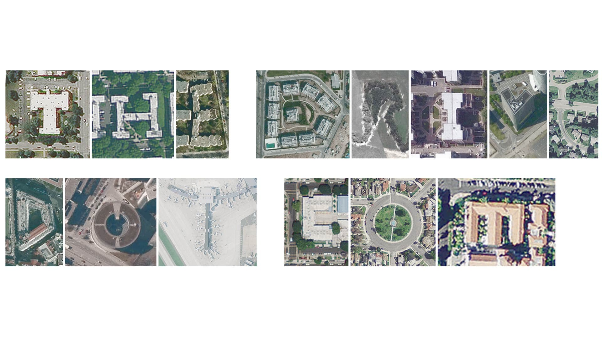 Write Your Name Using Satellite Images of Streets and Warehouses