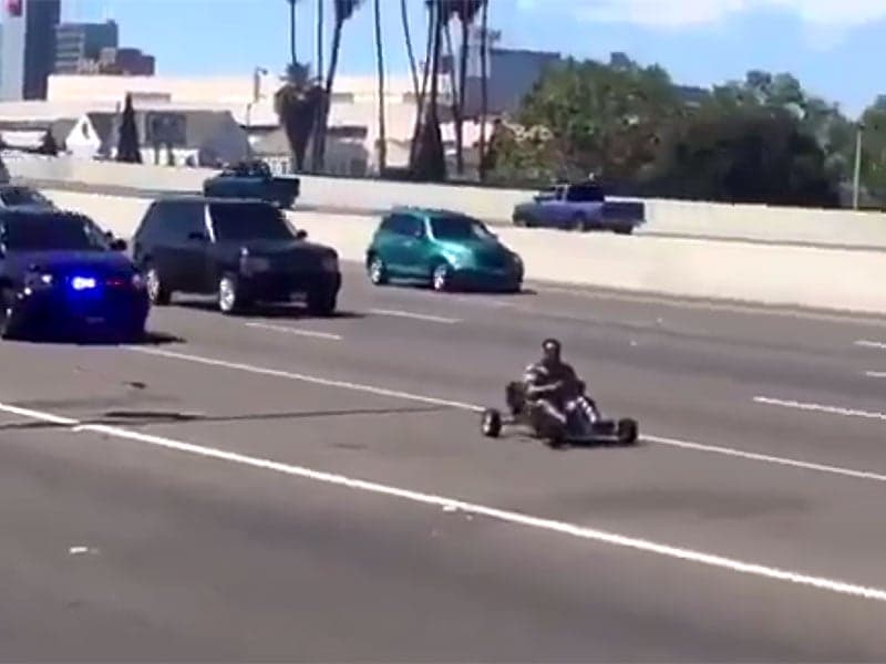 Watch Police Chase a Go-Kart Down a California Highway