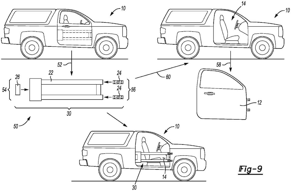 Patent Images for Possible Removable Doors on 2020 Ford Bronco