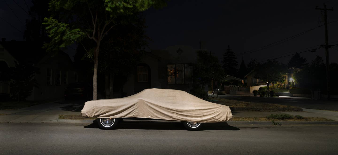 A covered car.