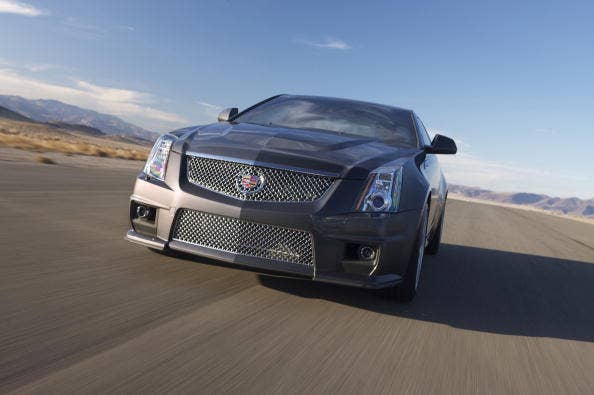 A Cadillac 2011 CTS-V Coupe on the highway