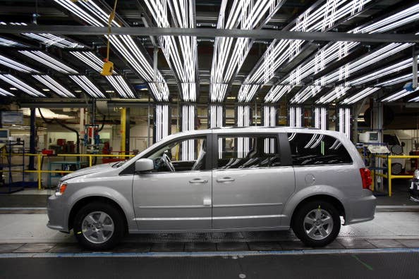 A Chrysler Minivan on the assembly line in Ontario, Canada