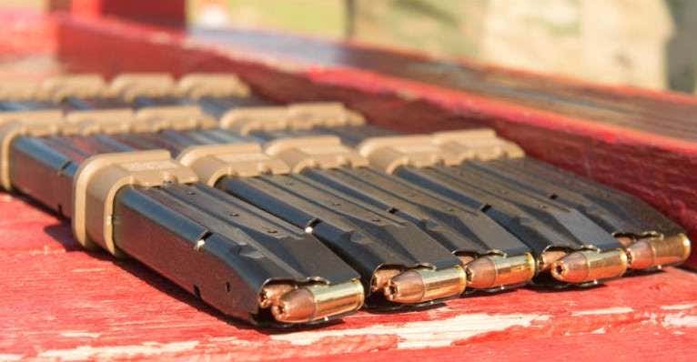 <em>M17/M18 magazines loaded with hollow-point ammunition (U.S. Army)</em>