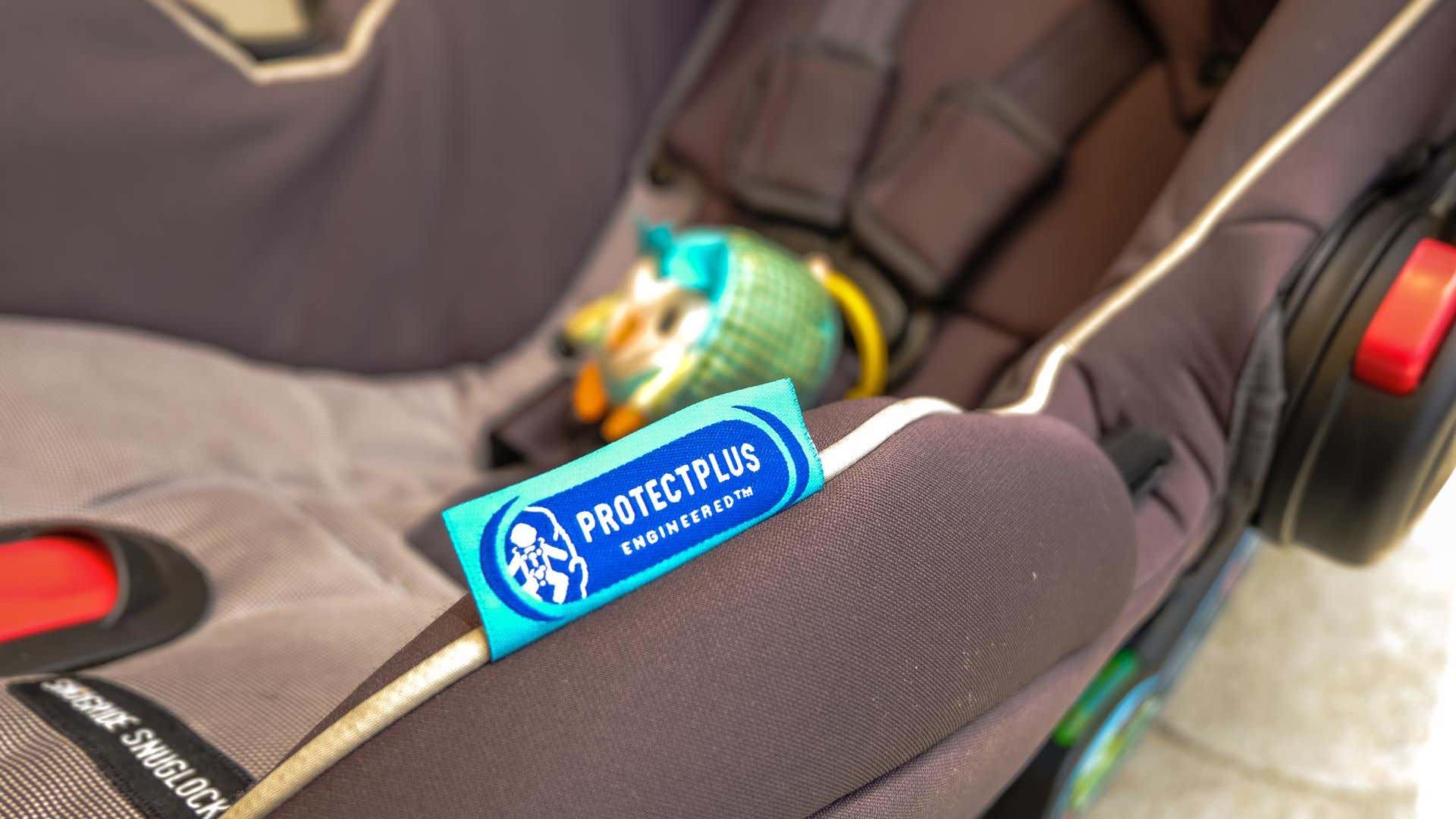 A car seat's safety label.