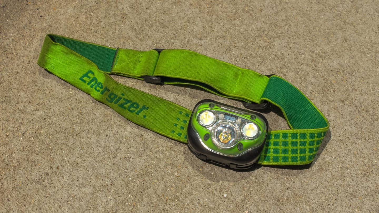 A headlamp provides hands-free light anywhere you go.